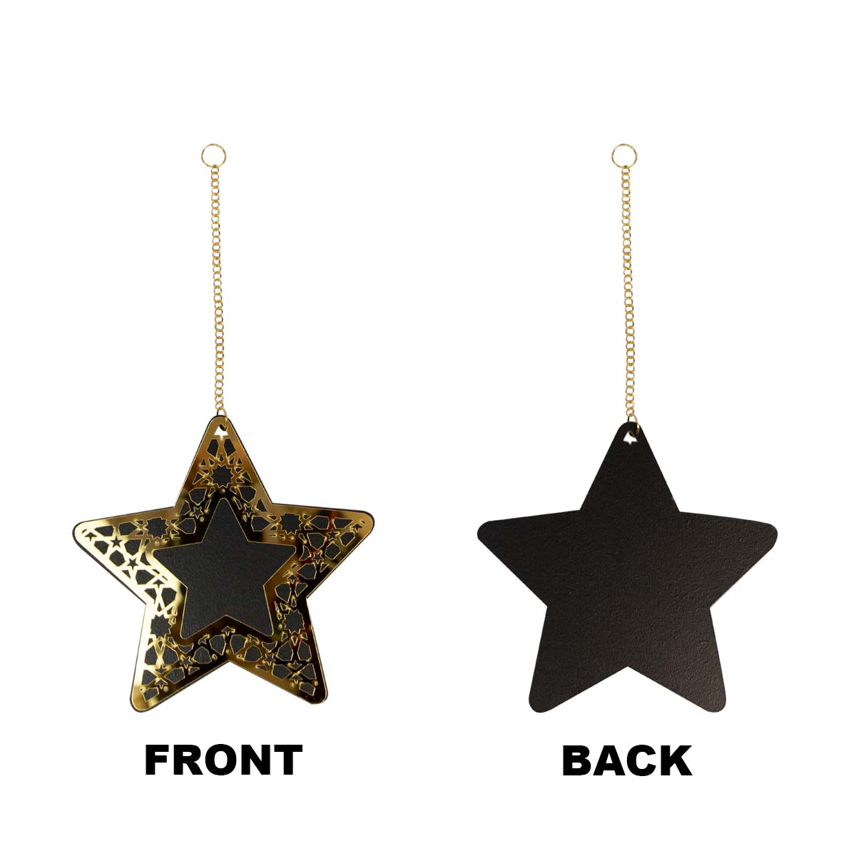 Hanging Star Decoration - Ramadan & Eid - Black & Gold