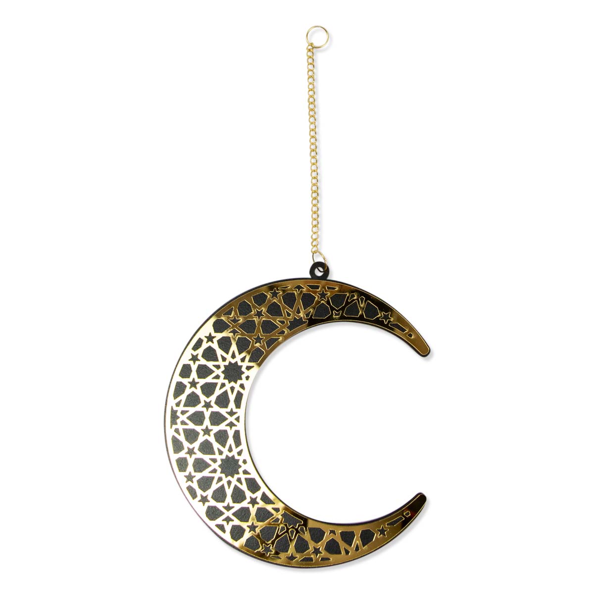 Hanging Moon Decoration - Ramadan & Eid - Black & Gold