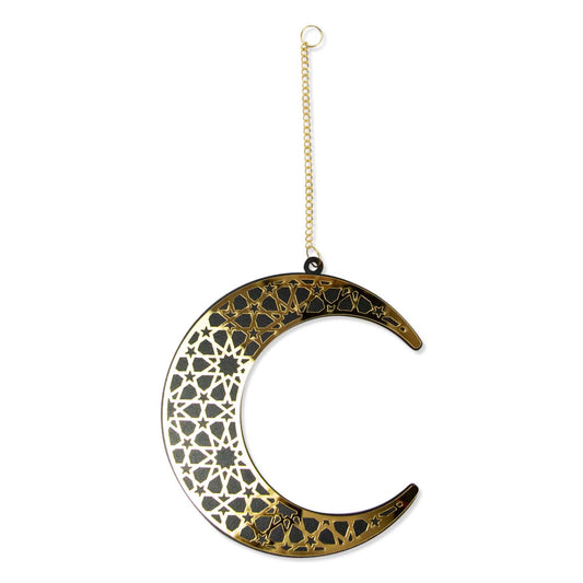 Hanging Moon Decoration - Ramadan & Eid - Black & Gold