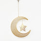 Hanging Crescent & Star Decoration - Ramadan & Eid - Gold