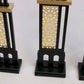 Wooden Minarets Set of 3 - Ramadan & Eid - Black & Gold Outline