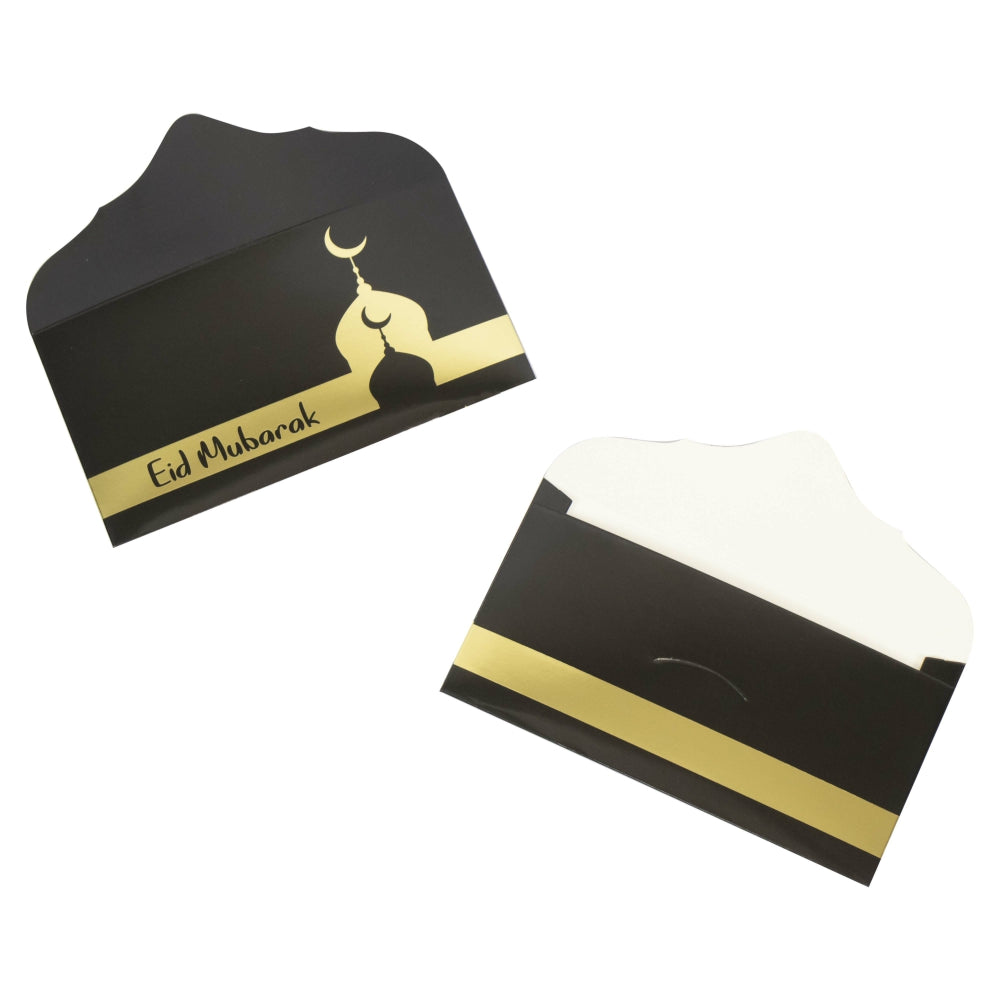 Eid Mubarak Money Envelopes - Black & Gold Masjid - Pack of 10