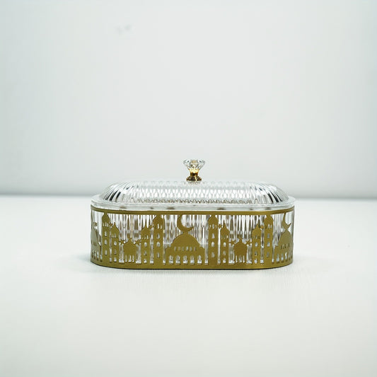 Serving Platter with Lid - Gold Masjid