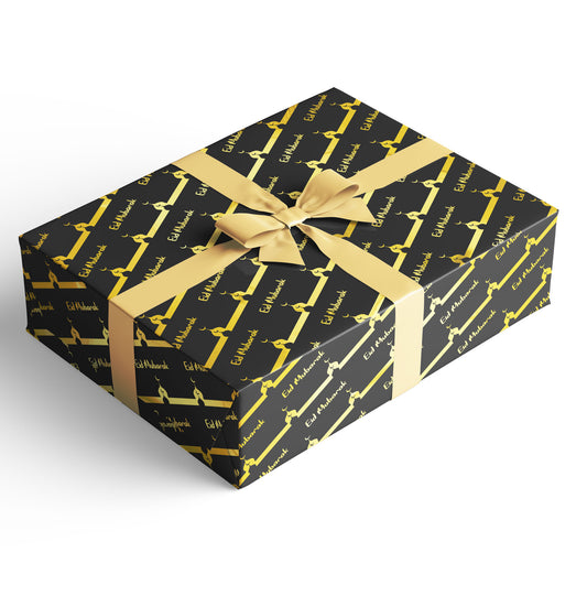 Eid Gift Wrap - Black & Gold Masjid