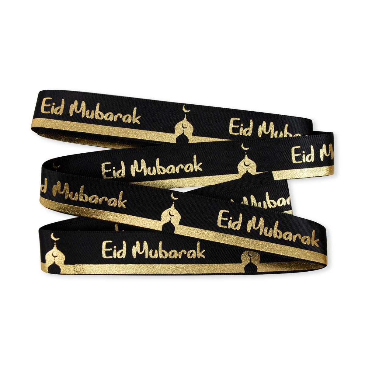 Eid Gift Ribbon - Black & Gold Masjid