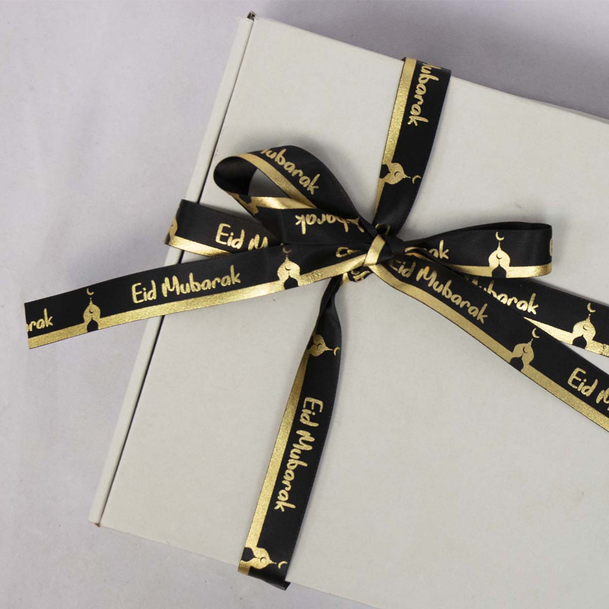 Eid Gift Ribbon - Black & Gold Masjid