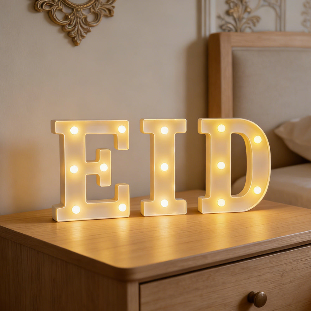 Eid Letter Lights - White