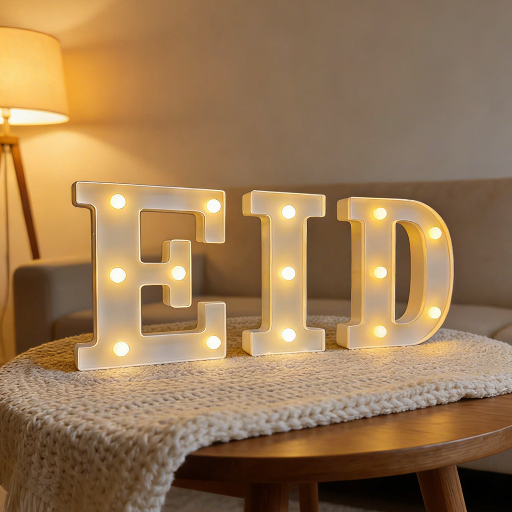 Eid Letter Lights - White