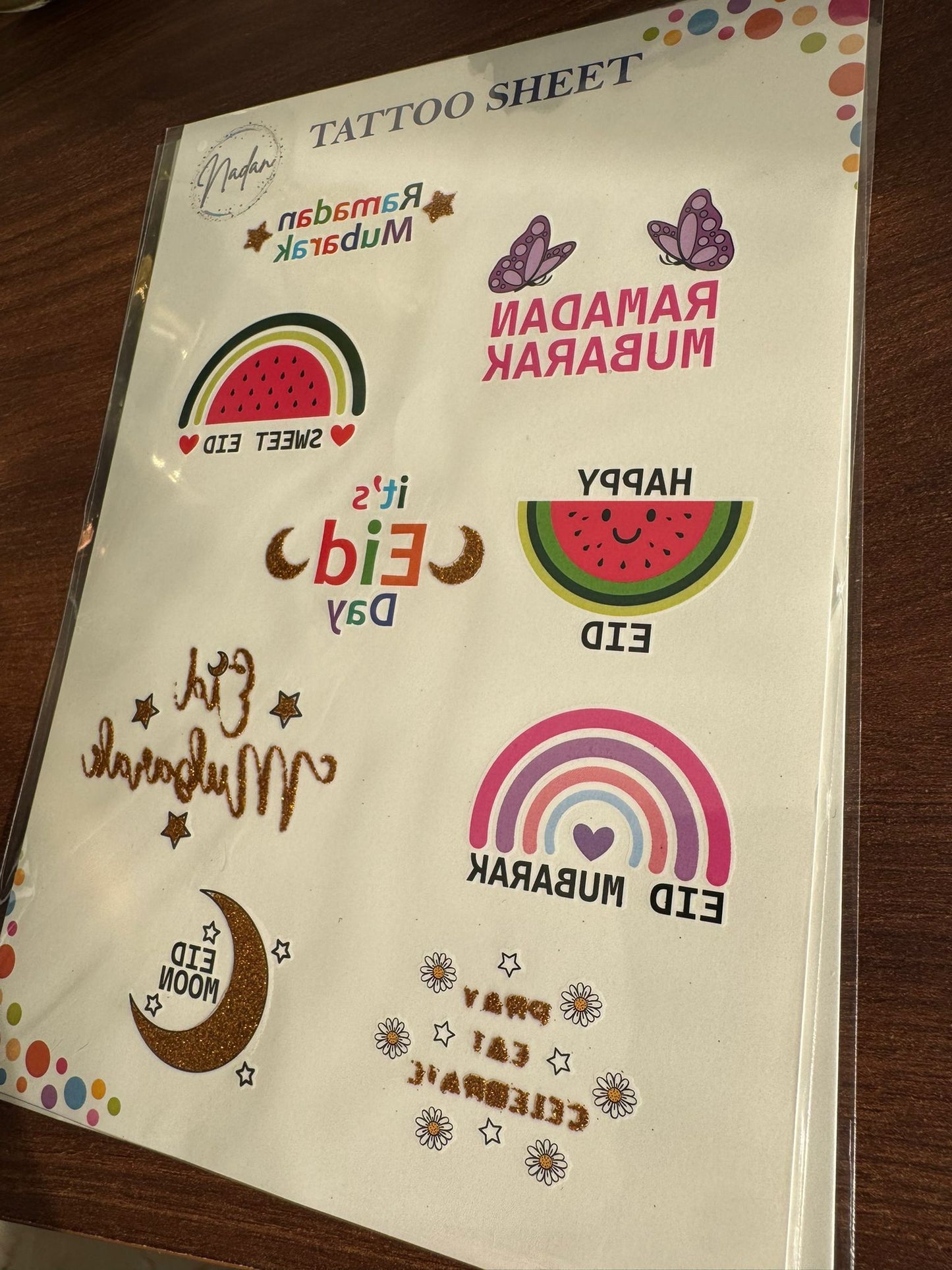 Kids Ramadan & Eid Tattoo Sheet - Girls