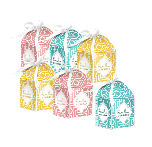 Ramadan Mubarak Gift Favour Boxes Pastel - 6 Pack