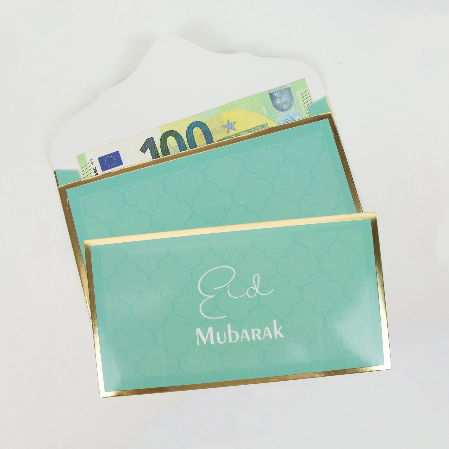 Eid Mubarak Money Envelopes - Green & Gold - Pack of 10