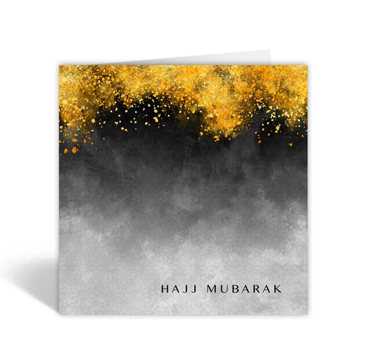 Hajj Mubarak Card - Gold Sparkle