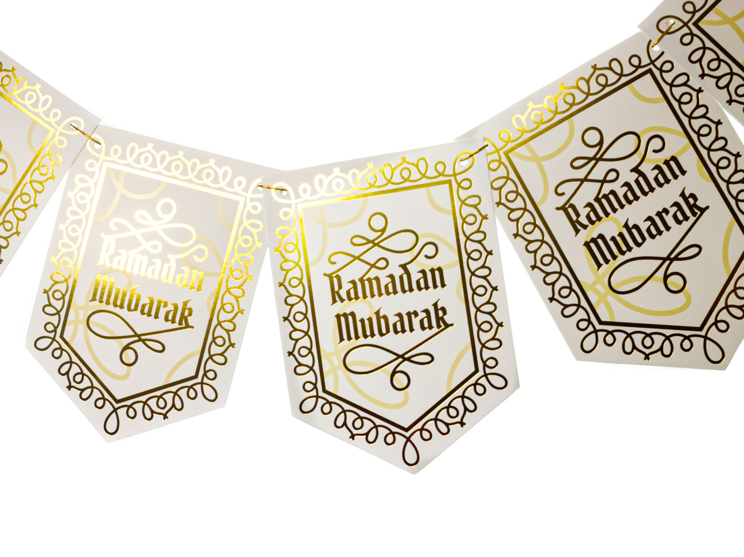 Ramadan Classic White & Gold Banner