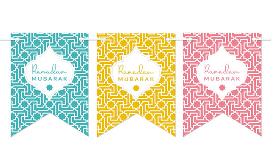 Ramadan Mubarak Bunting - Pastel Geometric