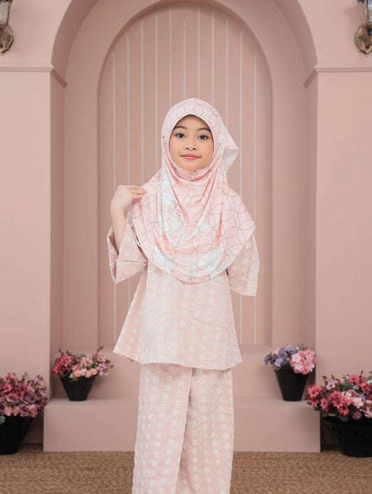 Peach Flower Fiona Kids Hijab