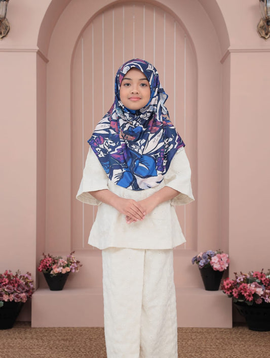 Bold Blue Fiona Kids Hijab