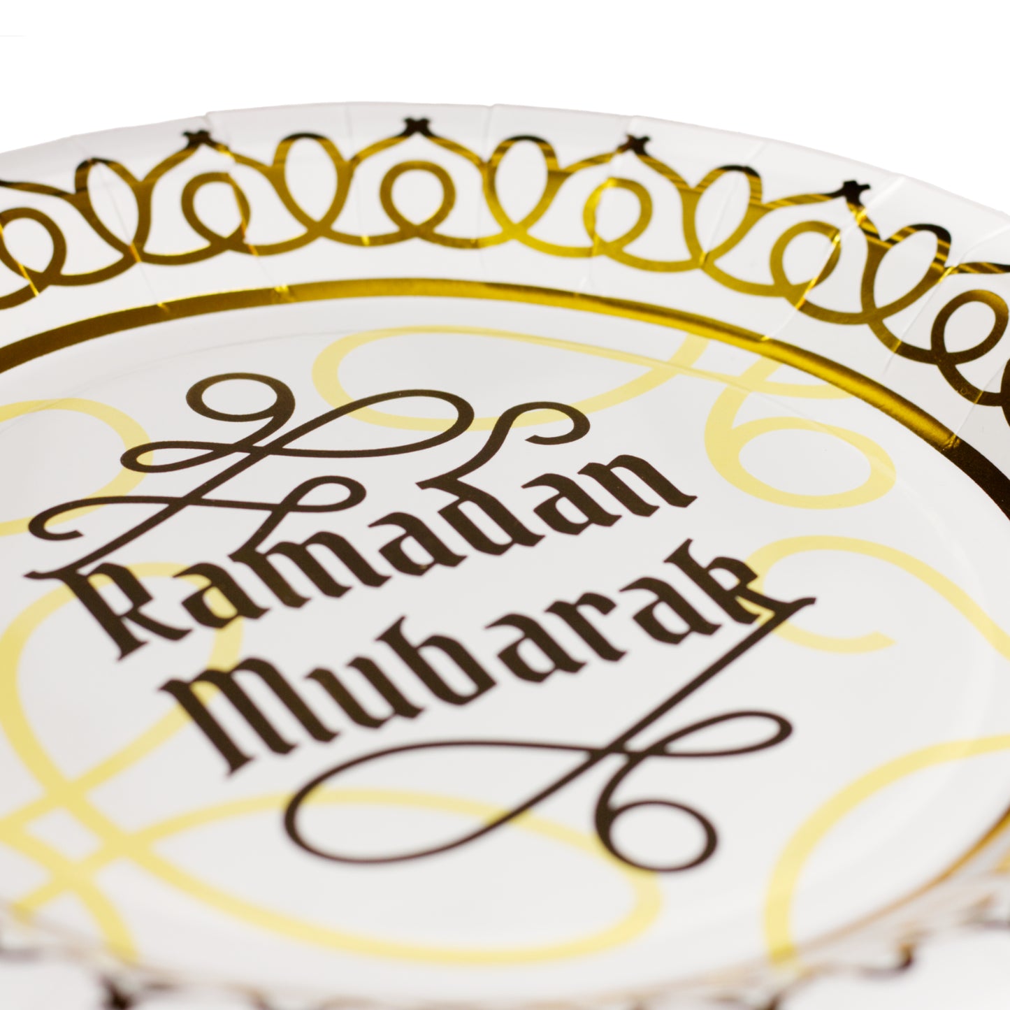 Ramadan Classic White & Gold Plate and Cup Set - 10pk