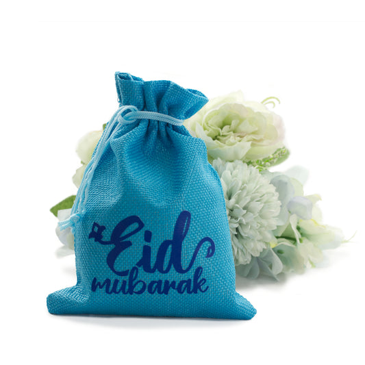 Eid Mubarak Gift Pouches - Blue - Pack of 5