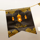 Eid Mubarak Flags - Black & Gold Lanterns - Anafiya Gifts