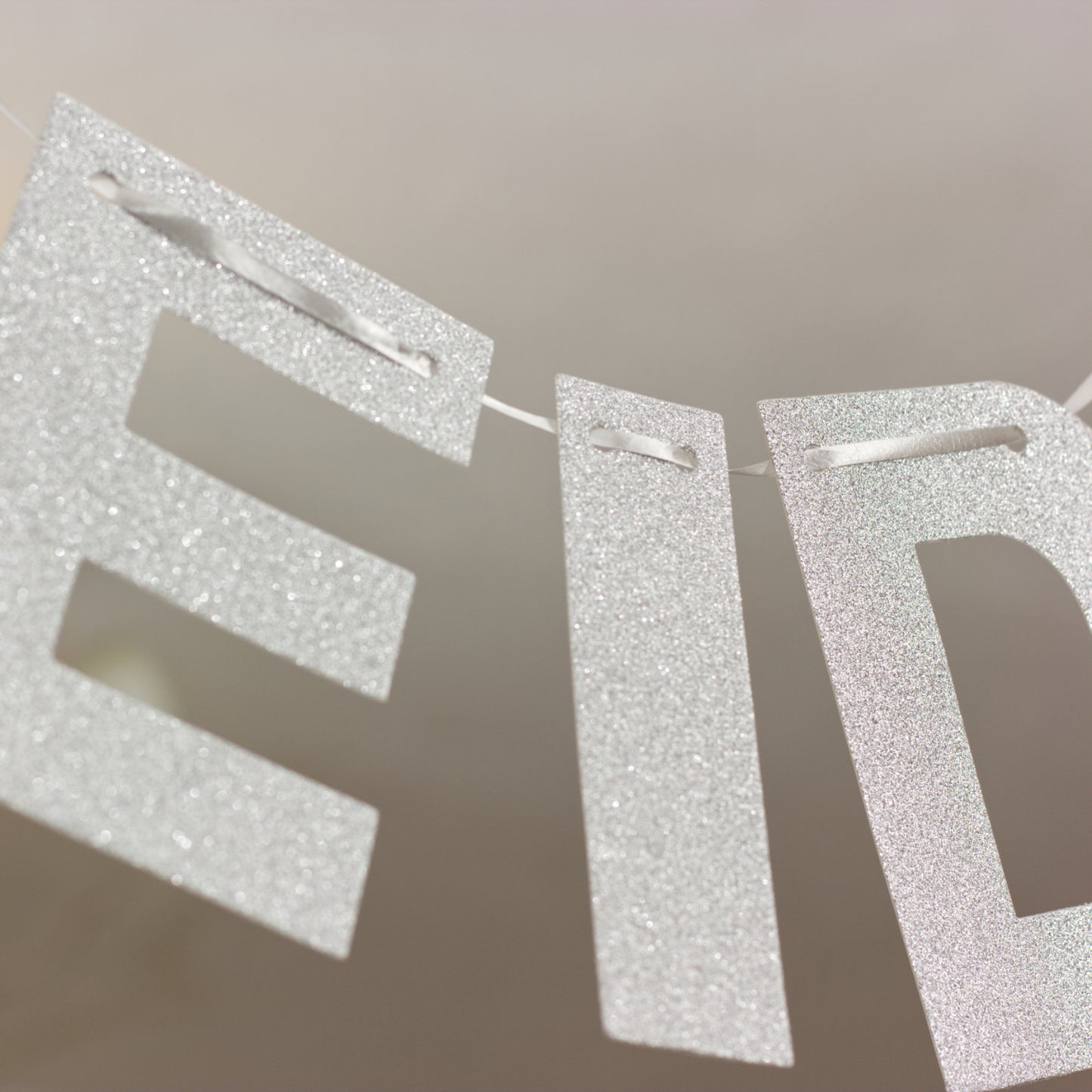 Eid Banner – Silver Glitter