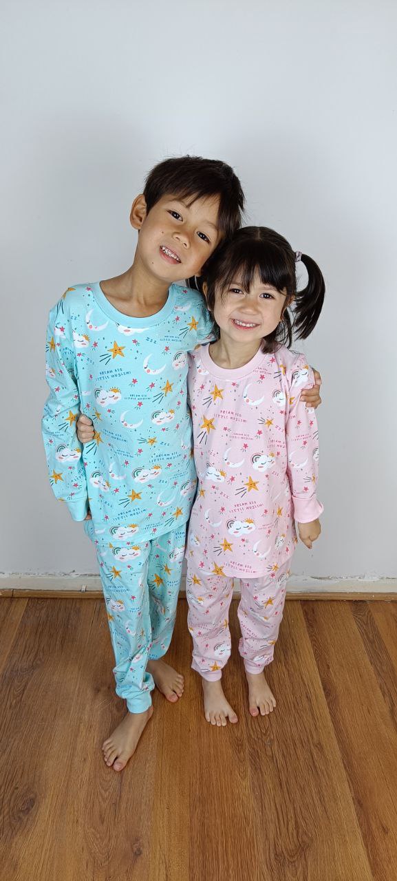 Dream Big Little Muslimah Pyjamas - Pastel Pink