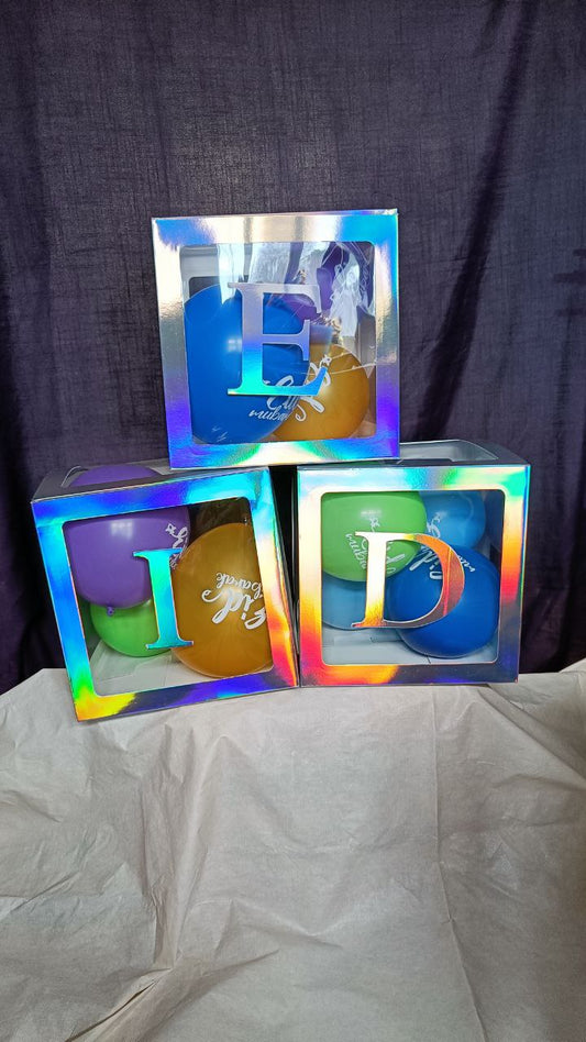 Eid Transparent Balloon Boxes - Iridescent