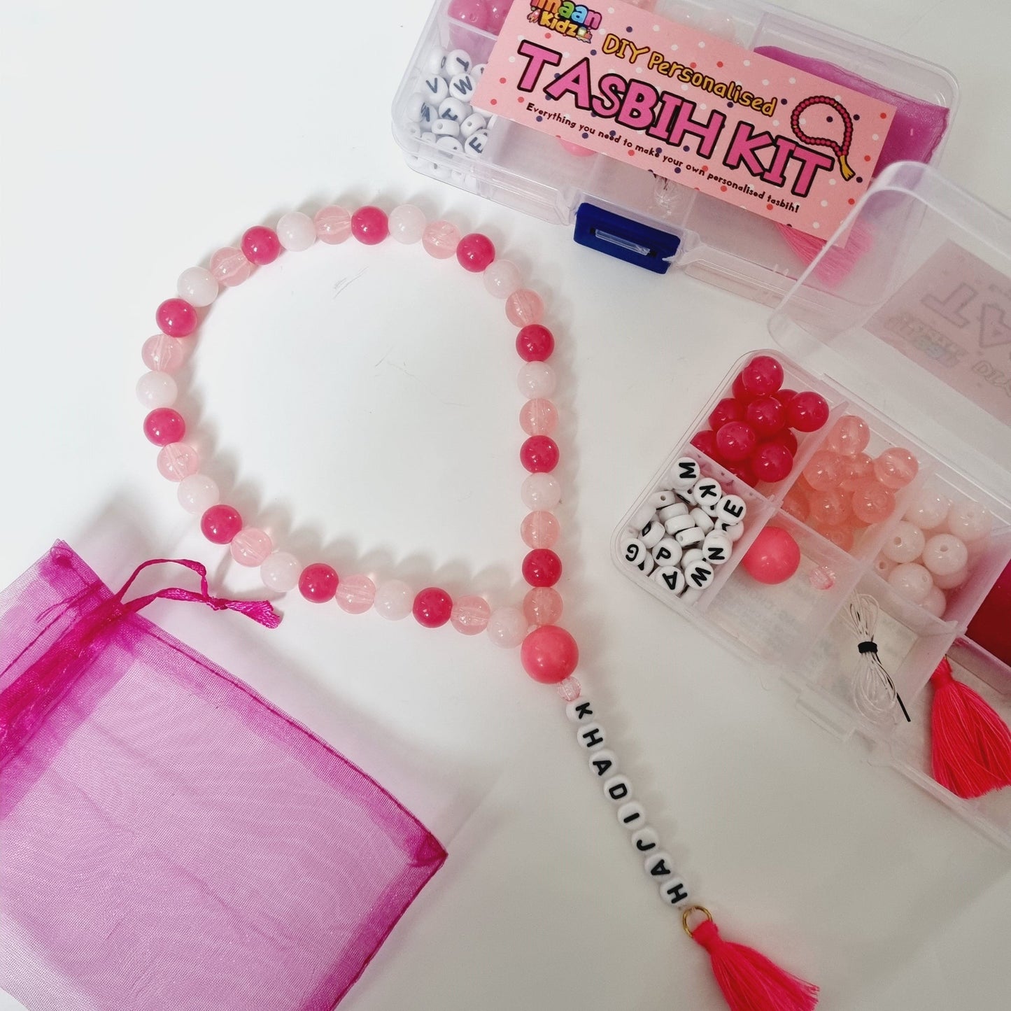 DIY Personalised Tasbih Making Kit - Pink