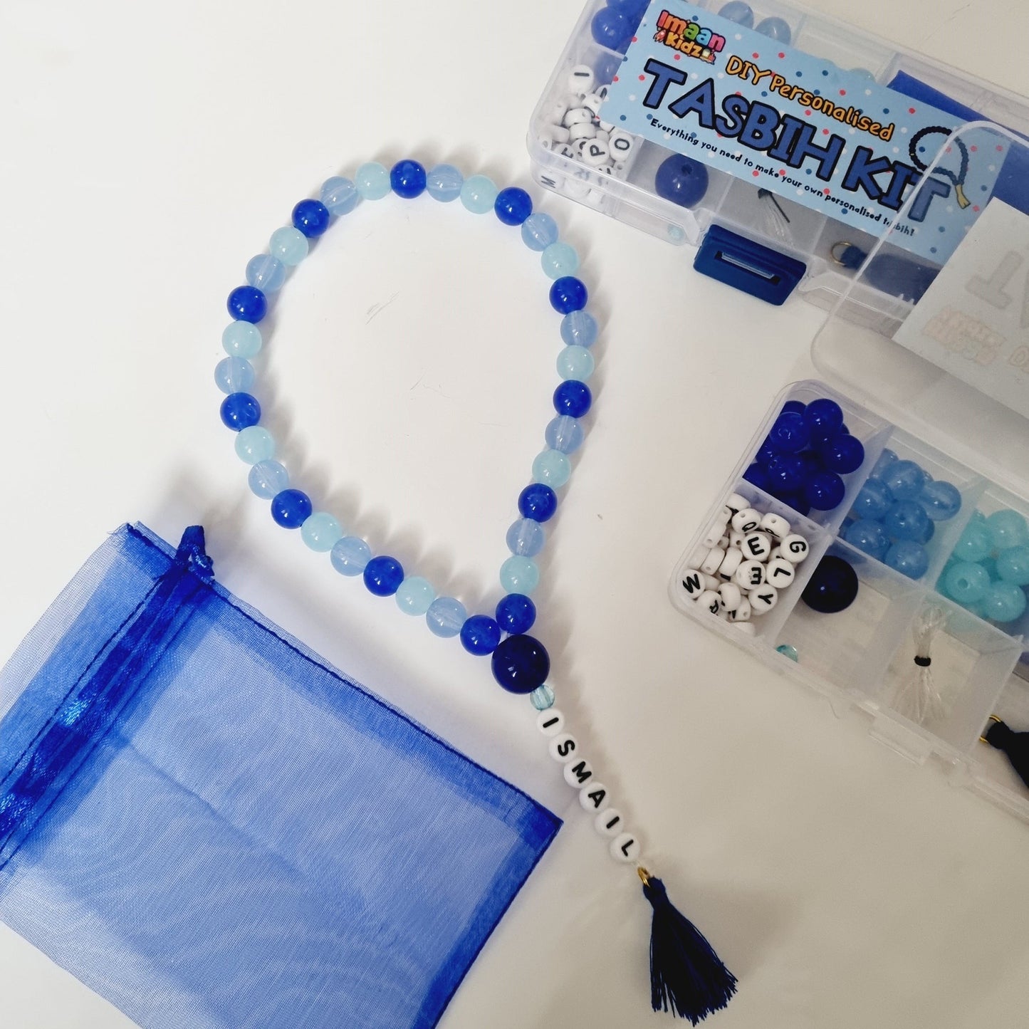 DIY Personalised Tasbih Making Kit - Blue