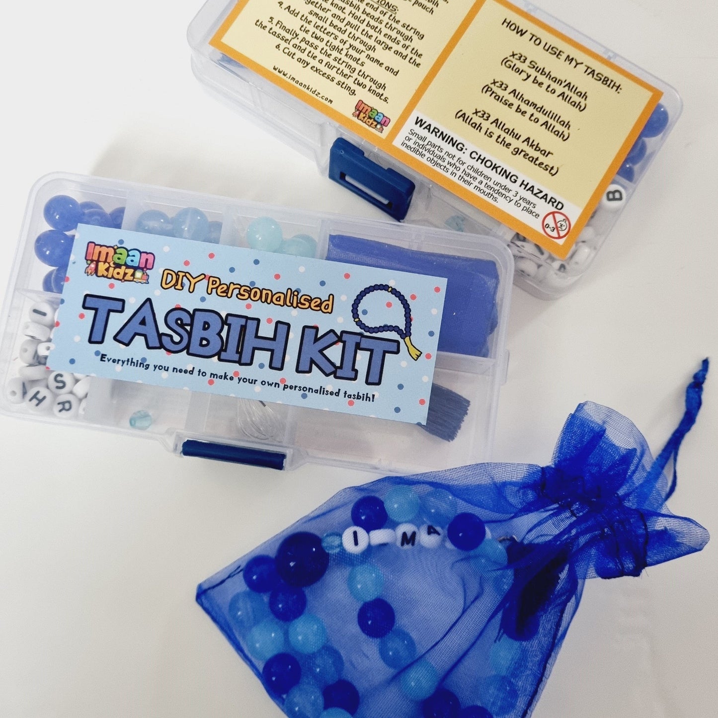 DIY Personalised Tasbih Making Kit - Blue