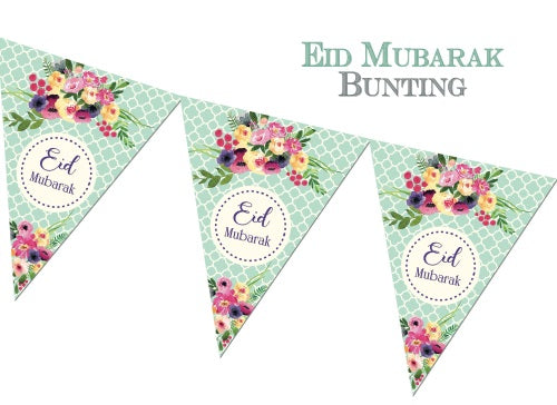 Eid Mubarak Bunting - Green - Anafiya Gifts