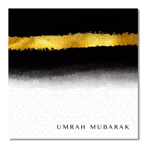 Umrah Mubarak Card - Black and Gold - Anafiya Gifts
