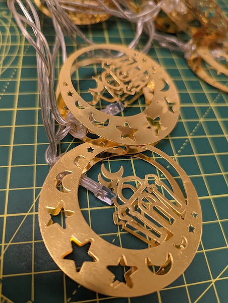 Mosque Crescent Star Lights - Gold