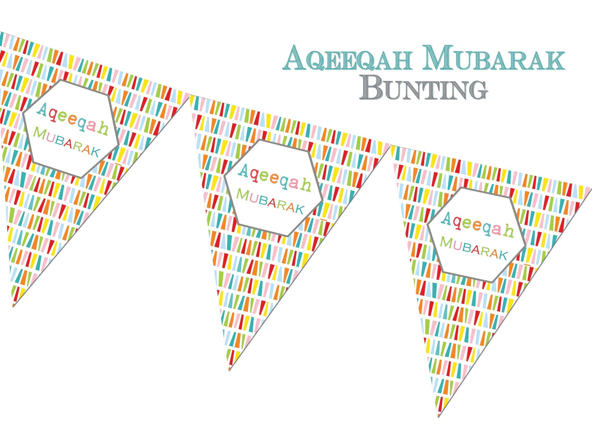 Aqeeqah Mubarak Bunting - Anafiya Gifts
