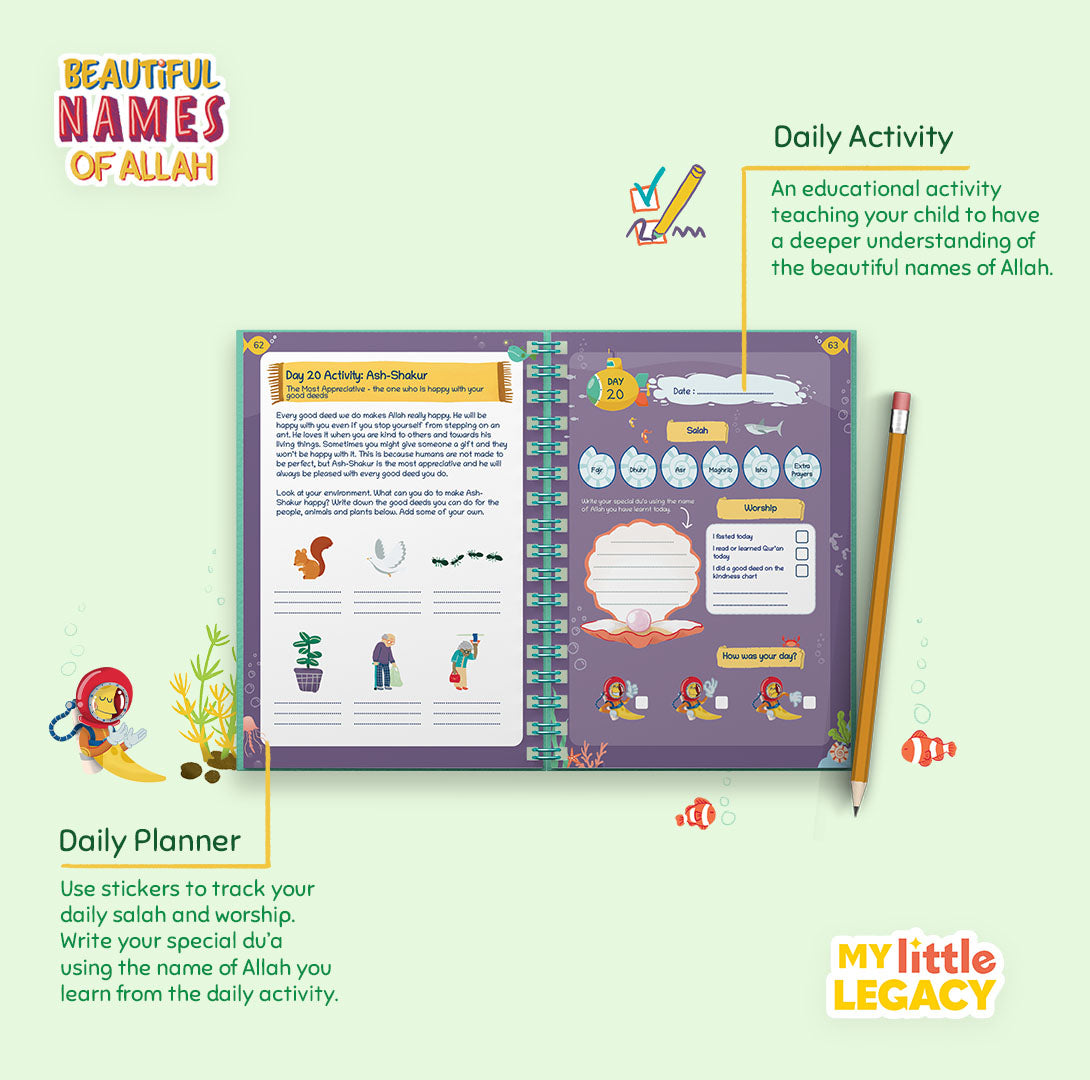 My Little Legacy: Beautiful Names of Allah Kids Journal & Activity Book