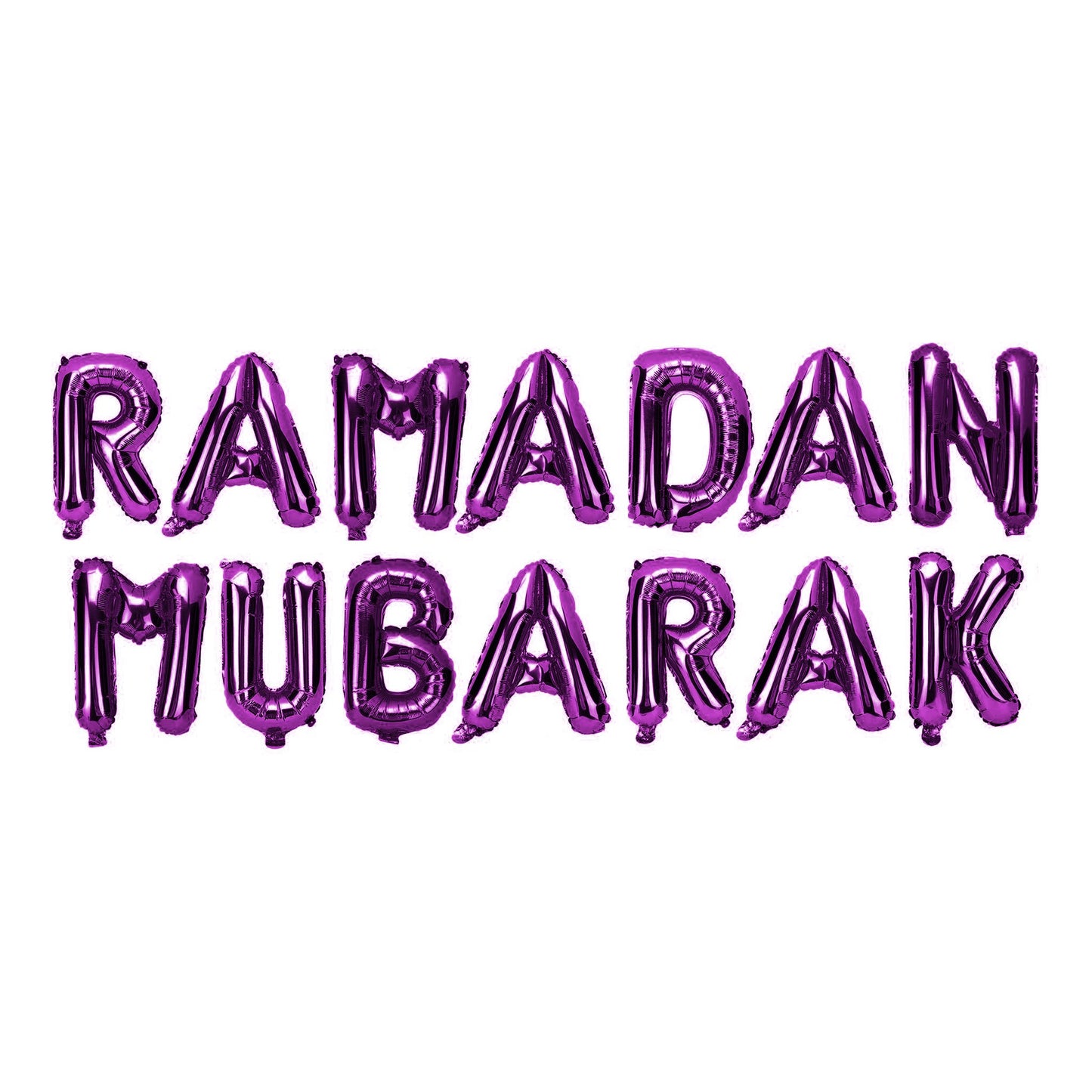 Purple Ramadan Mubarak Foil Balloons - Anafiya Gifts