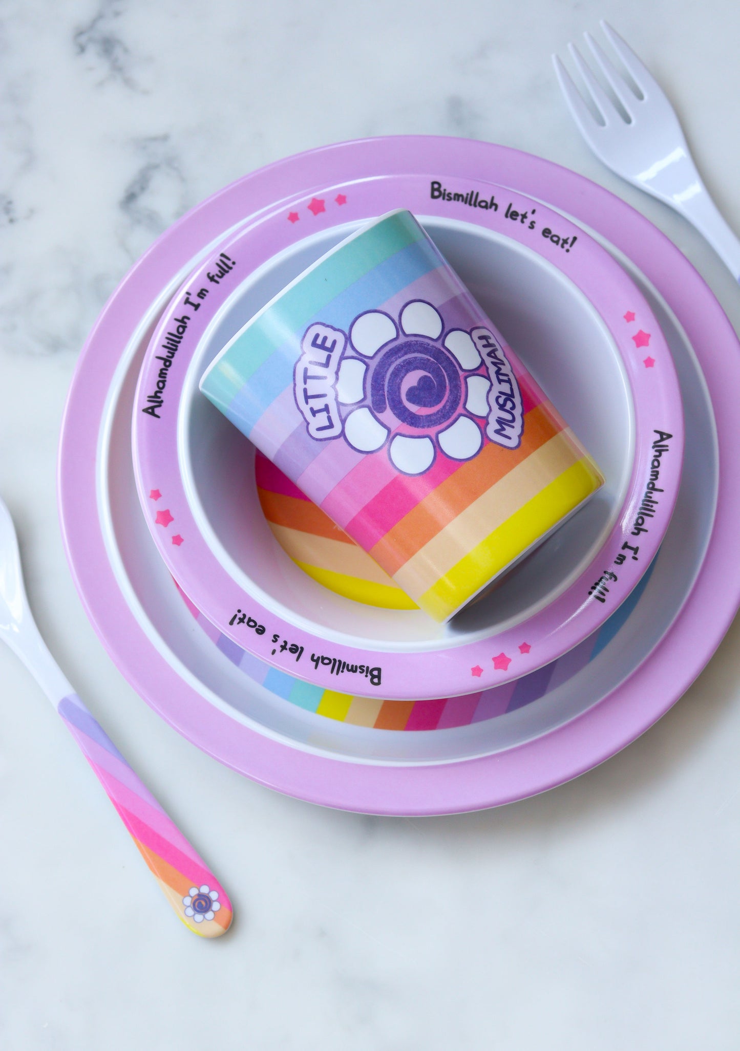 Little Muslimah Melamine Dinner Set - Kids Islamic Tableware