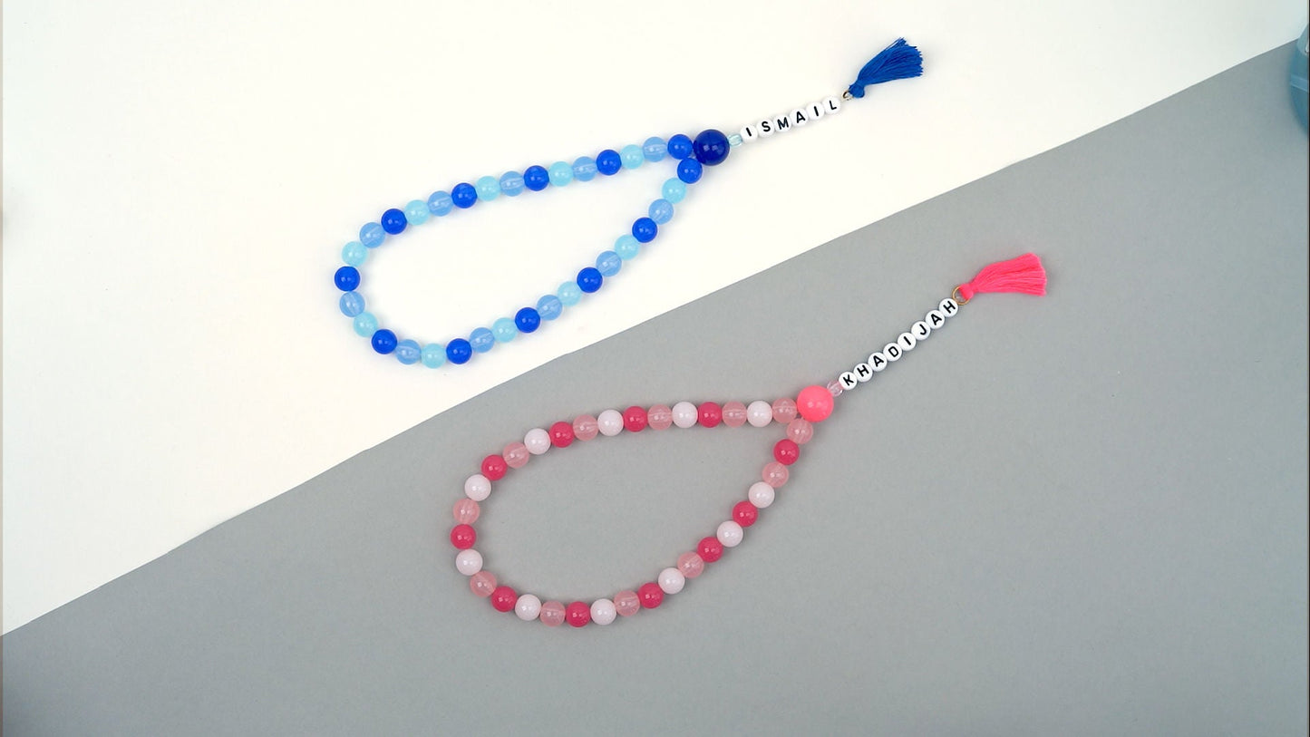 DIY Personalised Tasbih Making Kit - Blue