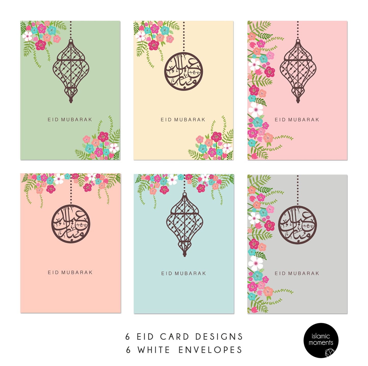 Eid Mubarak Cards - 6 Pack - Anafiya Gifts