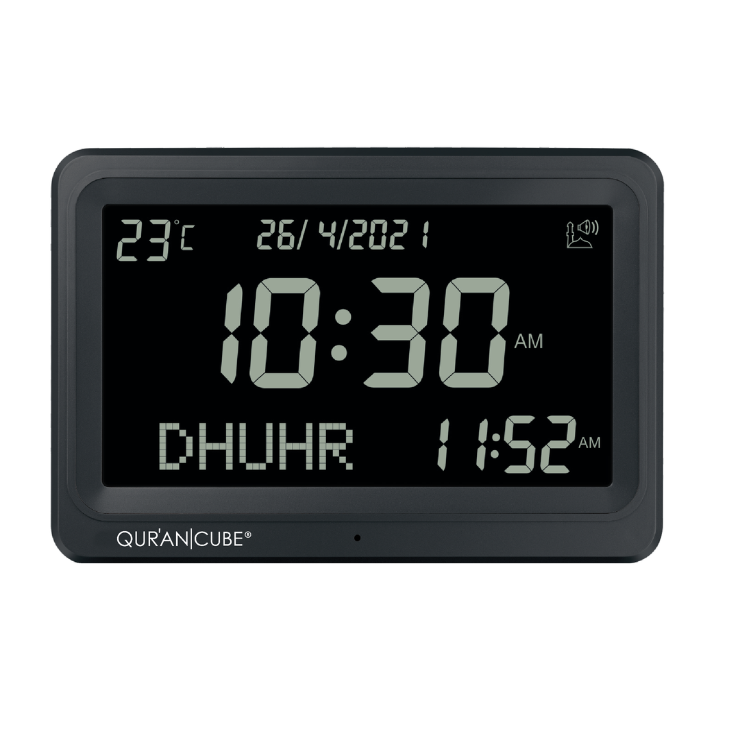 Quran Cube Adhan Clock - Black