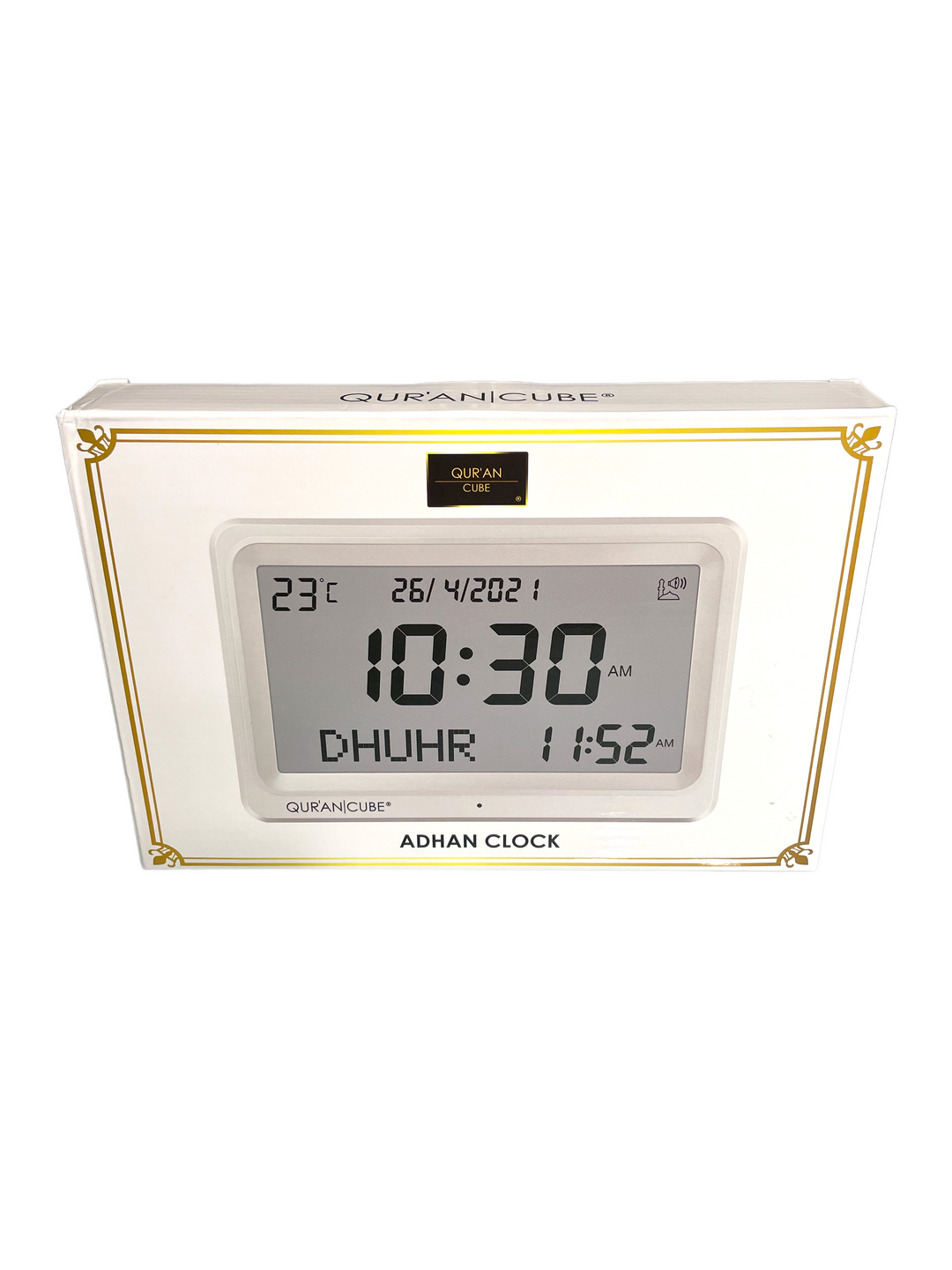 Quran Cube Adhan Clock - White