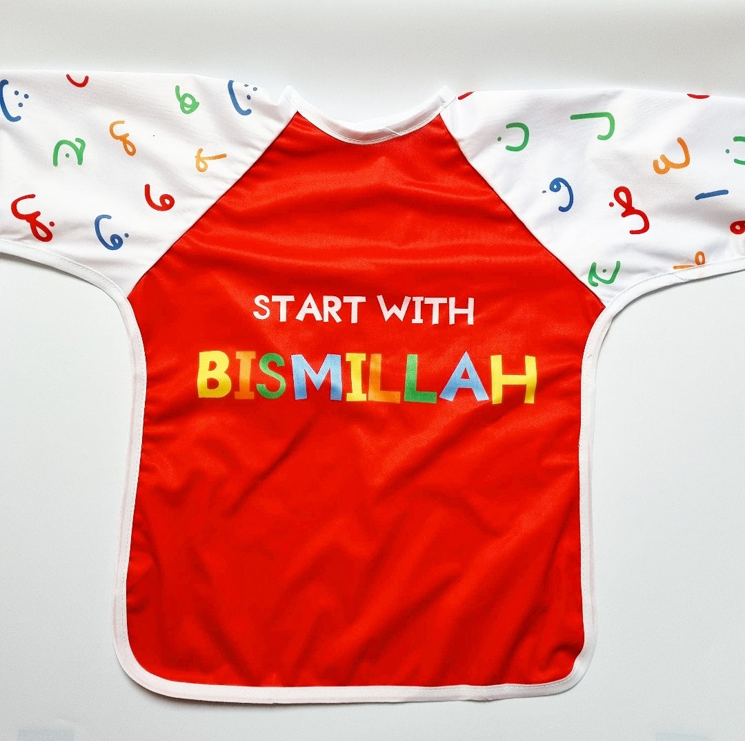 Arabic Alphabet Long Sleeve Bib