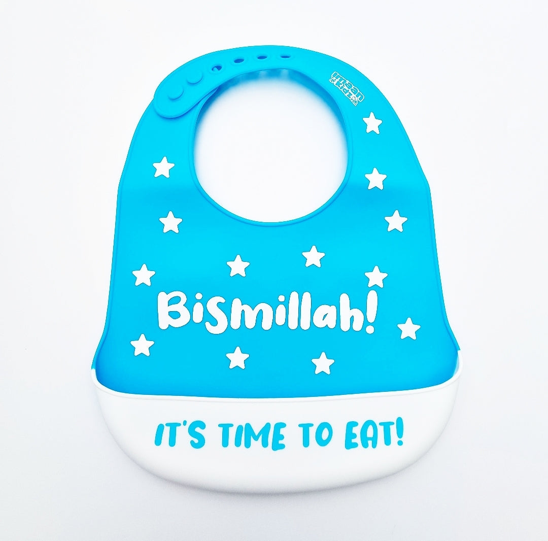 Bismillah Baby Bib - Light Blue