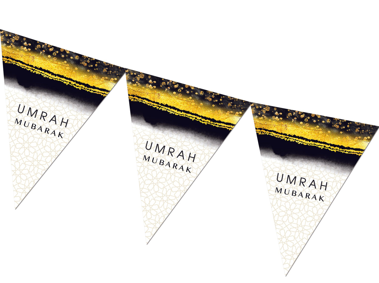 Umrah Mubarak Bunting - Black & Gold