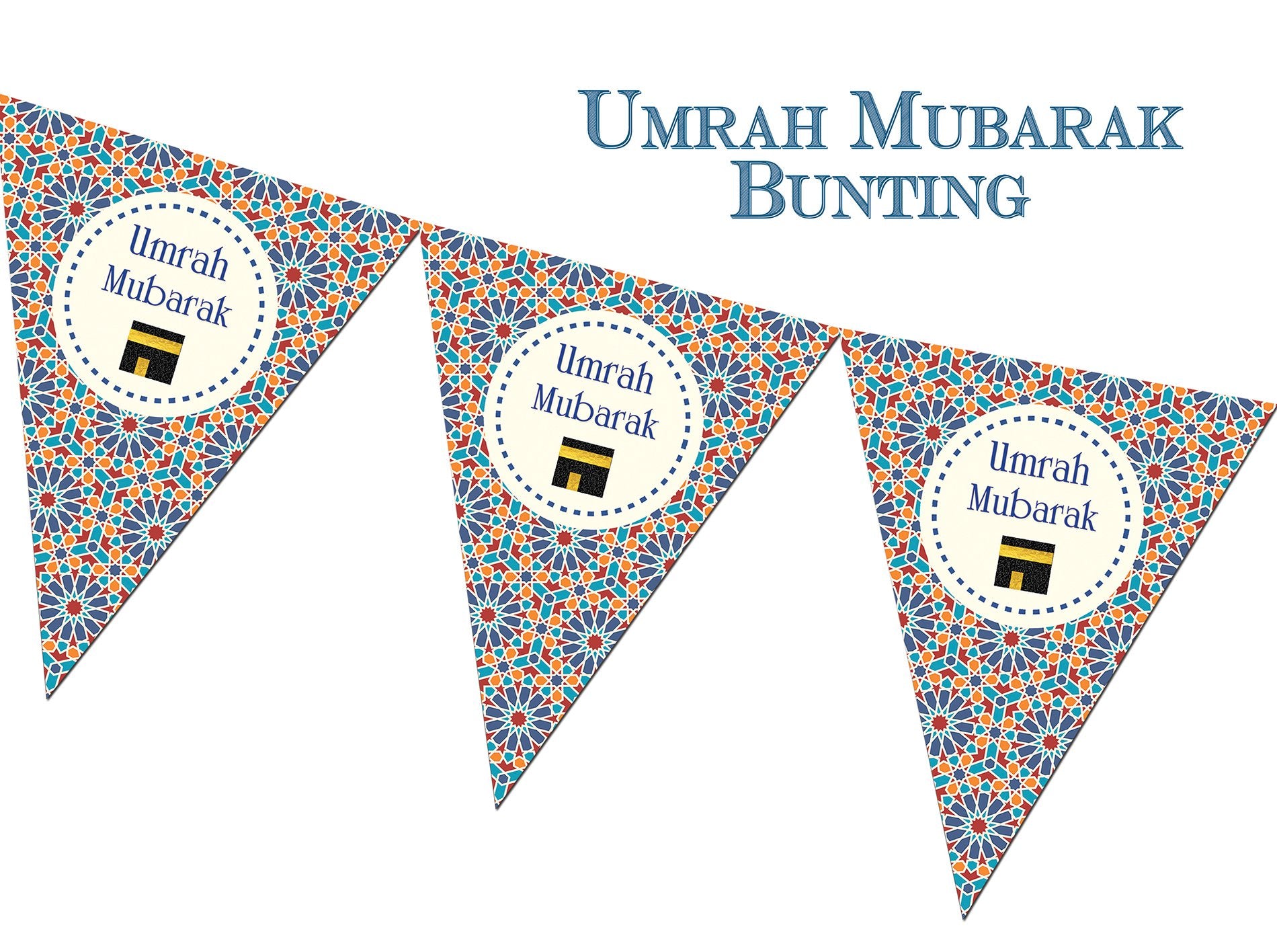 Umrah Mubarak Bunting - Zelige - Anafiya Gifts