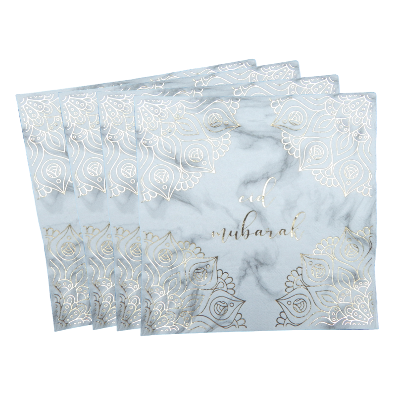 Eid Mubarak Napkins - Marble and Gold - Anafiya Gifts