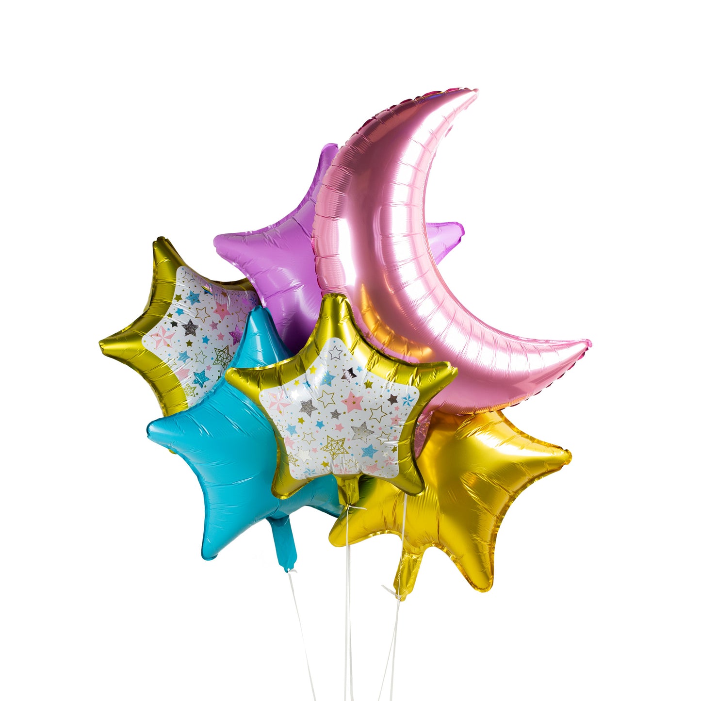 Gold & White Star Foil Balloons - Pack of 3