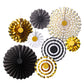 Black and Gold Fan Set - 8pcs