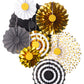 Black and Gold Fan Set - 8pcs