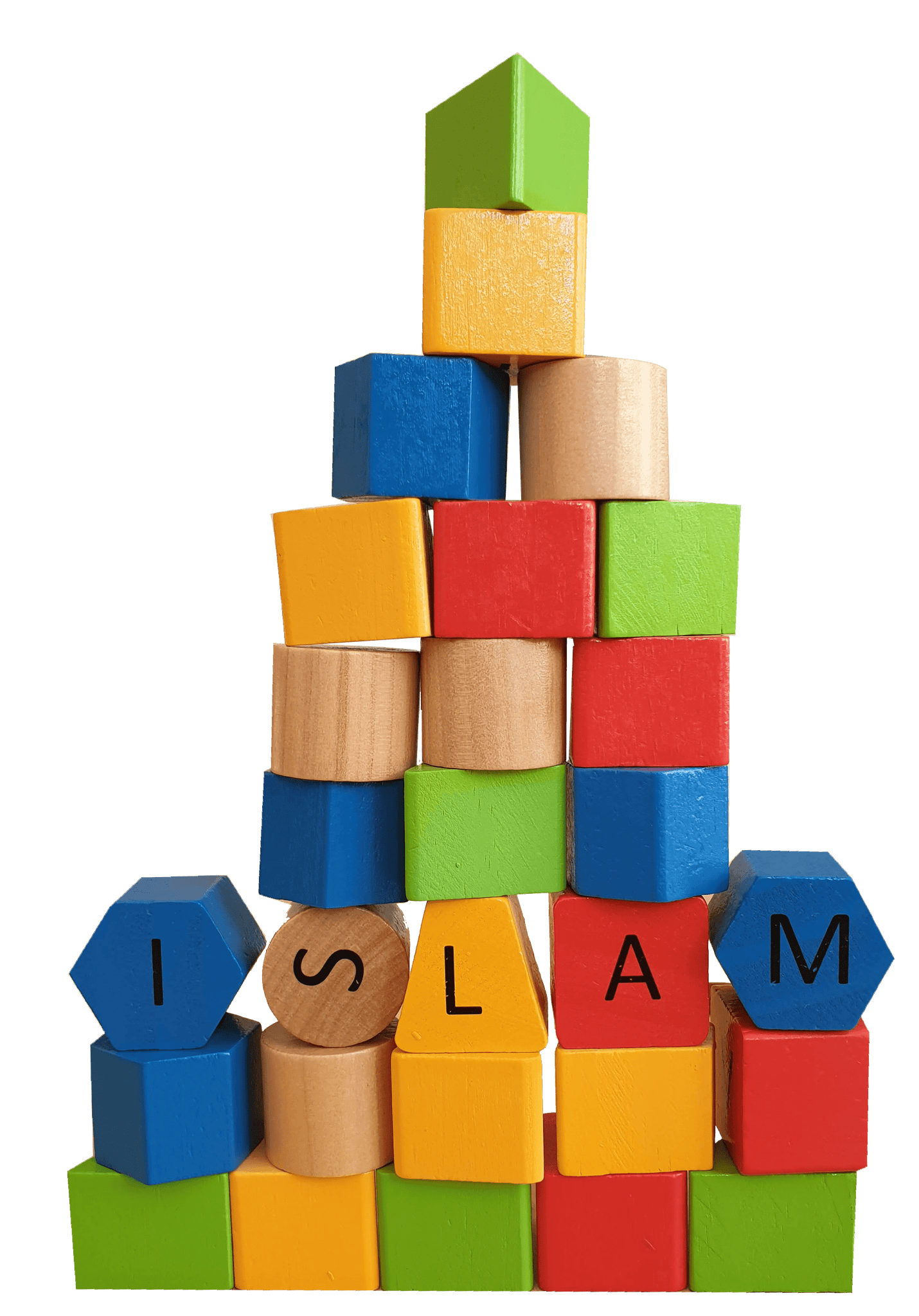 Arabic alphabet top wooden blocks