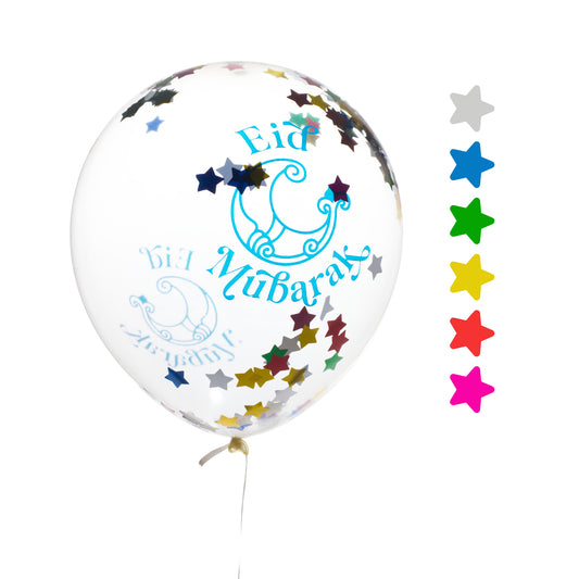 Bloom Moon Eid Confetti Balloons - Multi-Coloured Stars